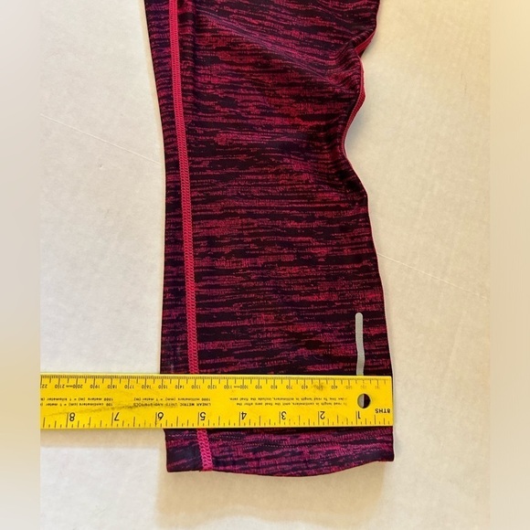 Nike Dri Fit Just Do It pink space dye cropped leggings Sz-M P11 - Picture 9 of 9